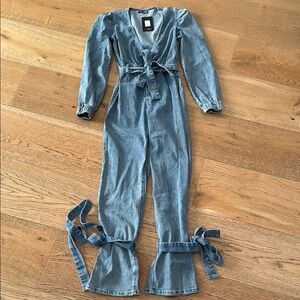 Fashion Nova Blue Denim Jumpsuit